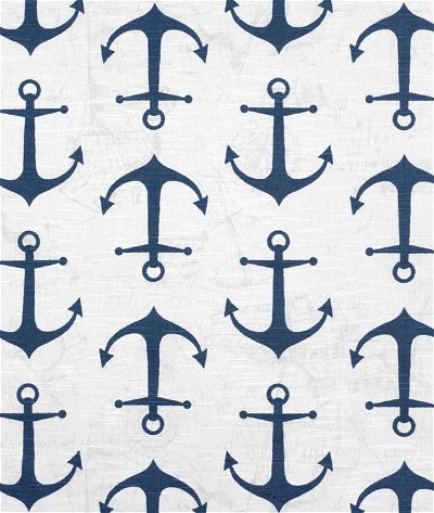 Premier Prints Anchors Premier Navy Slub Fabric
