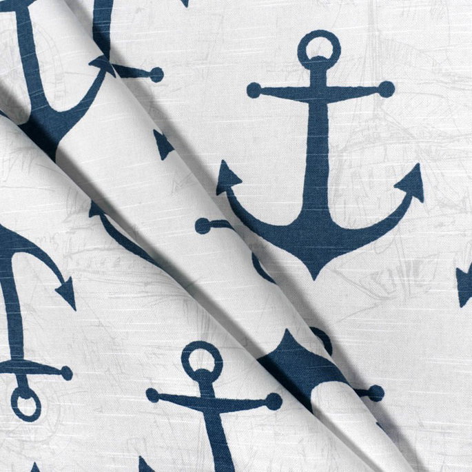 Premier Prints Anchors Premier Navy Slub Fabric image 3 of 5