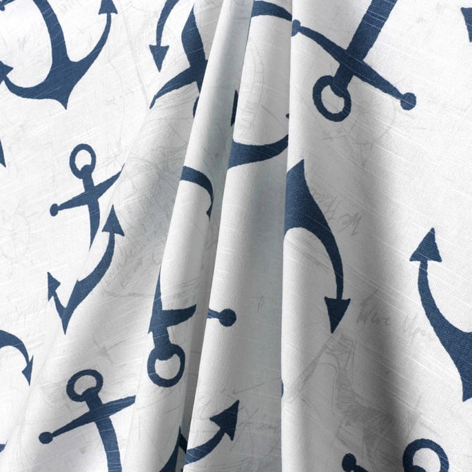 Premier Prints Anchors Premier Navy Slub Fabric image 4 of 5