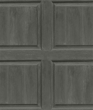 NextWall Peel & Stick Washed Faux Panel Charcoal Wallpaper
