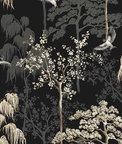 NextWall Peel & Stick Bird Garden Black Wallpaper