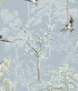 NextWall Peel & Stick Bird Garden Light Blue Wallpaper