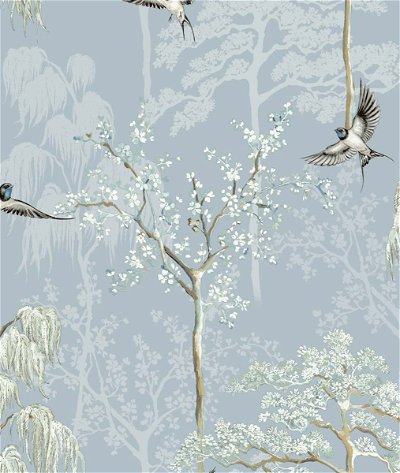 NextWall Peel & Stick Bird Garden Light Blue Wallpaper