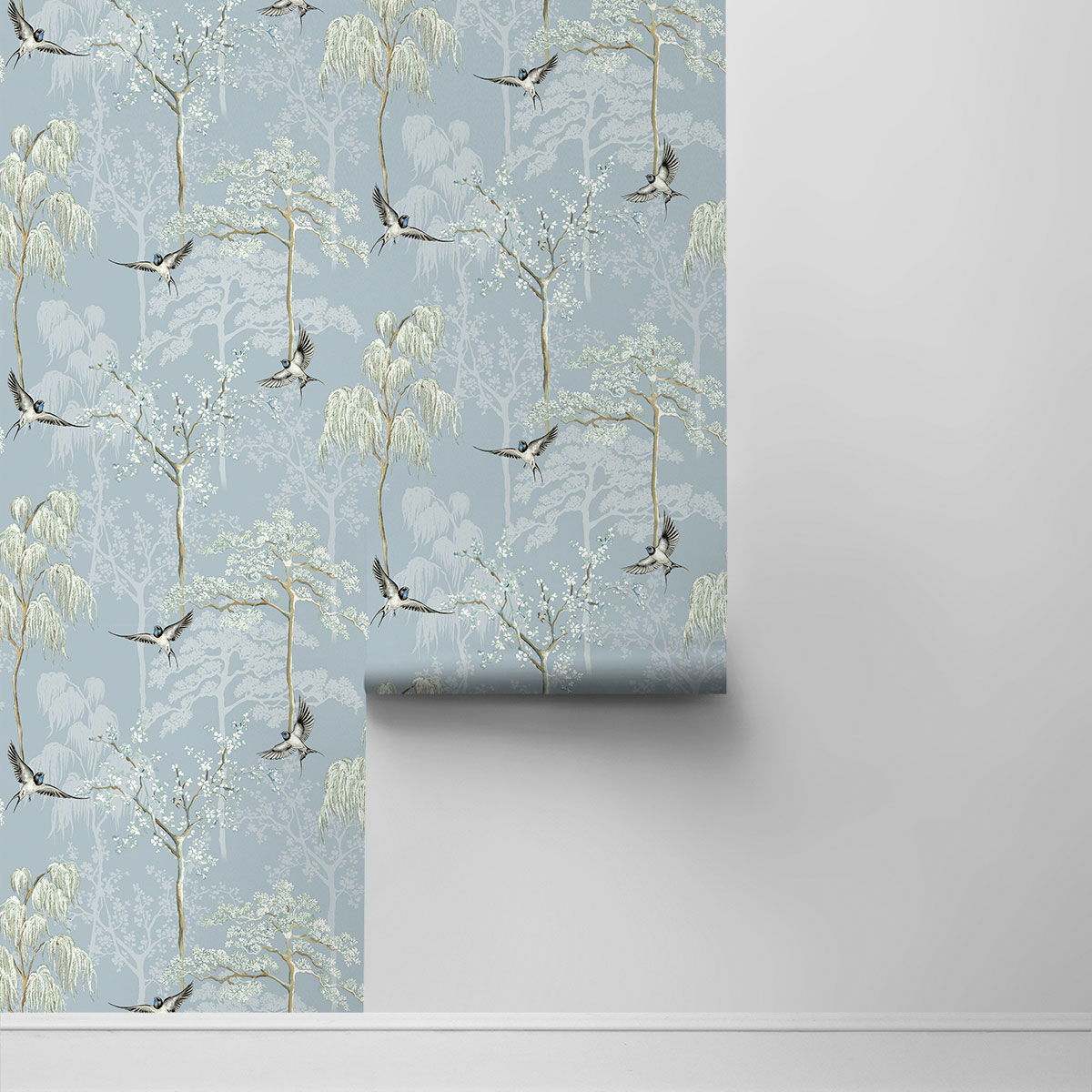 NextWall Peel Stick Bird Garden Light Blue Wallpaper OnlineFabricStore   AS20412 2 