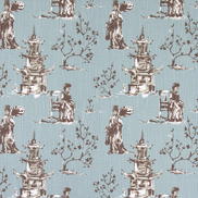 Premier Prints Asian Toile Regal Blue Slub Canvas Fabric