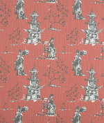 Premier Prints Asian Toile Scarlet Slub Canvas