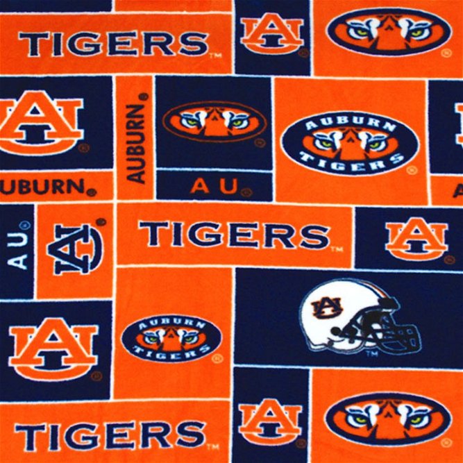 Auburn Tigers Allover NCAA Fleece Fabric