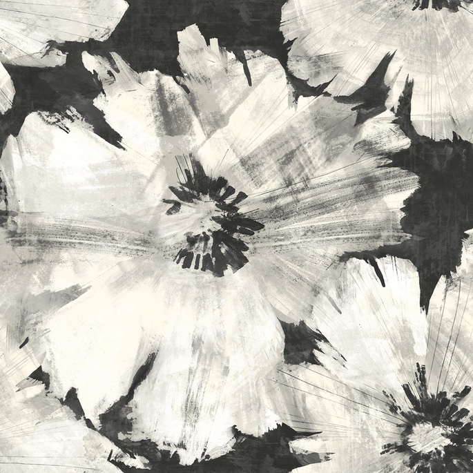 Seabrook Designs Curie Abstract Floral Metallic Ebony Wallpaper image 1 of 2