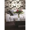 Seabrook Designs Curie Abstract Floral Metallic Ebony Wallpaper - Image 2