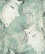 Seabrook Designs Chadwick Portrait Metallic Pearl & Mist Wallpaper