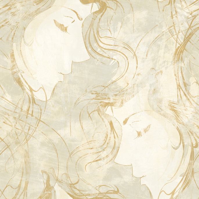 Seabrook Designs Chadwick Portrait Metallic Gold Wallpaper image 1 of 2