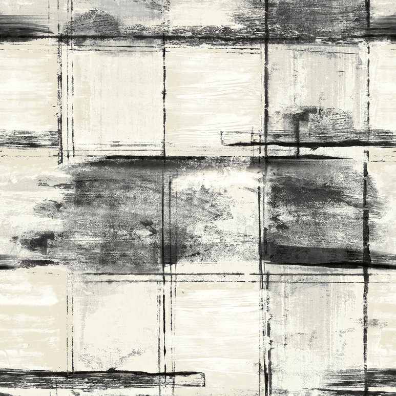 Seabrook Designs Curie Texture Metallic Ivory &amp; Ebony Wallpaper