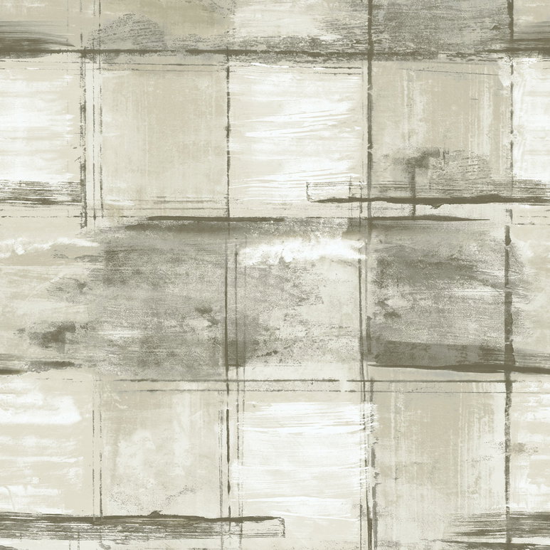 Seabrook Designs Curie Texture Metallic Ivory &amp; Charcoal Wallpaper