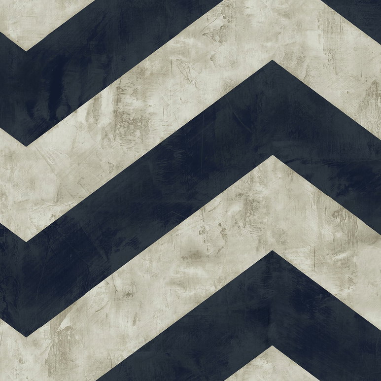 Seabrook Designs Hubble Chevron Metallic Midnight Blue Wallpaper