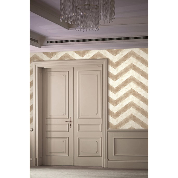Seabrook Designs Hubble Chevron Metallic Taupe &amp; Ivory Wallpaper image 2 of 2