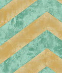 Seabrook Designs Hubble Chevron Metallic Gold & Teal Wallpaper