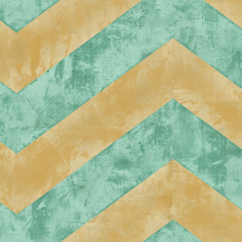 Seabrook Designs Hubble Chevron Metallic Gold &amp; Teal Wallpaper