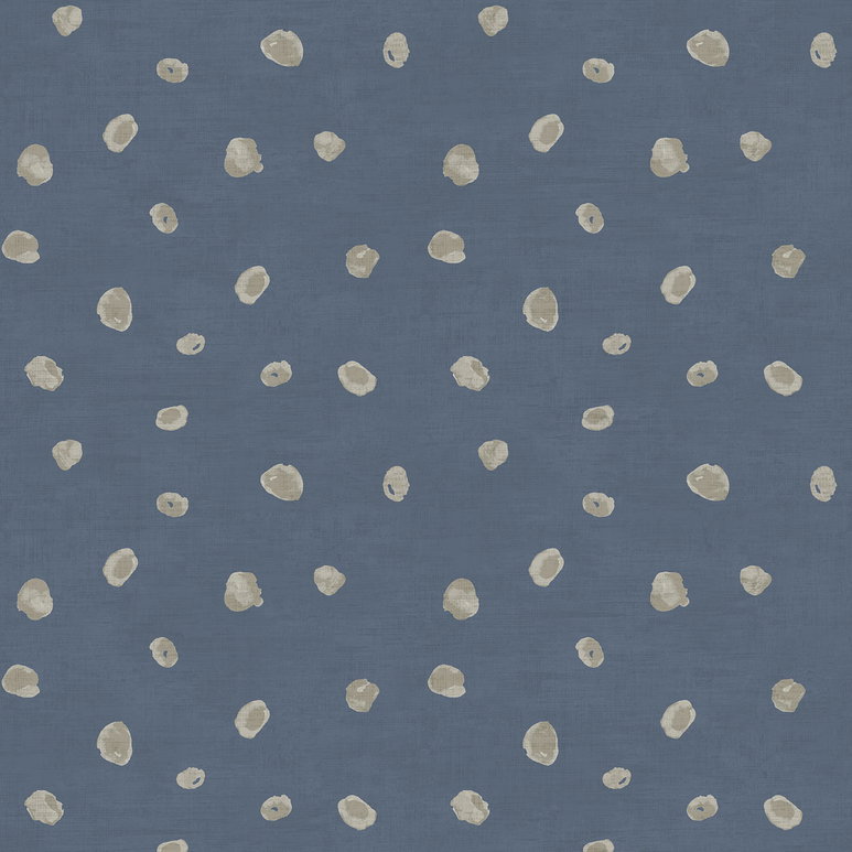 Seabrook Designs Hubble Dots Metallic Blue &amp; Silver Wallpaper