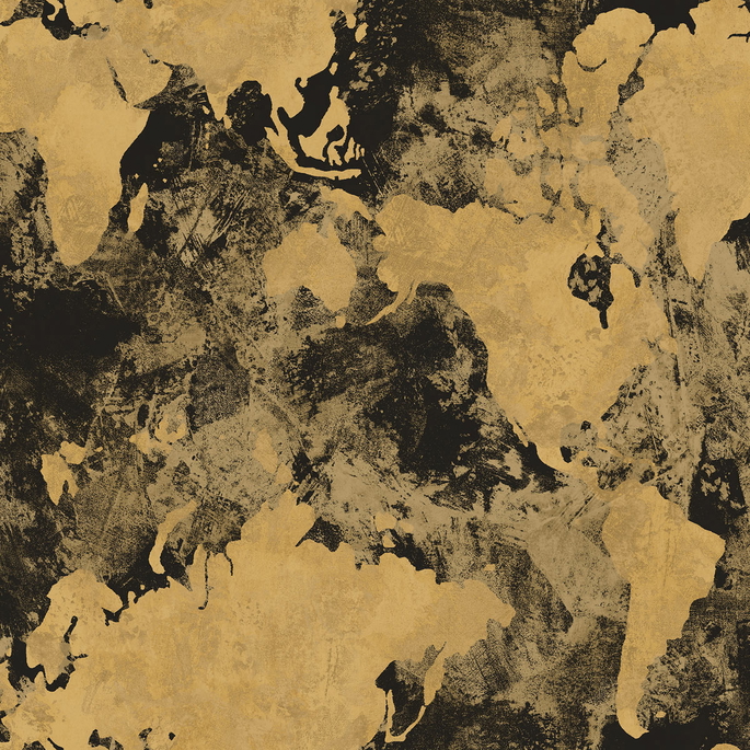 Seabrook Designs Galileo Faux Metallic Gold &amp; Ebony Wallpaper image 1 of 2