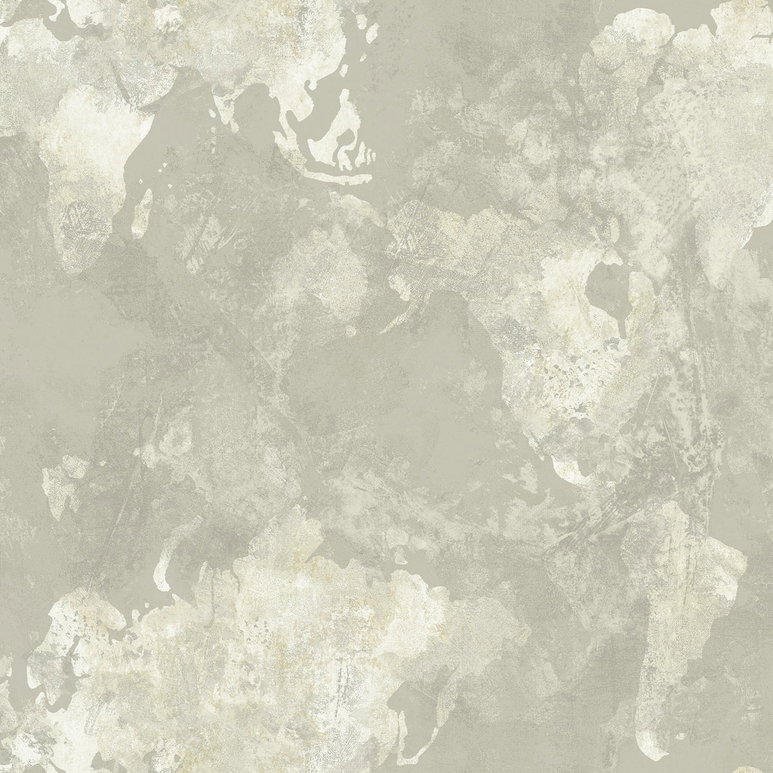 Seabrook Designs Galileo Faux Metallic Silver &amp; Off-White Wallpaper