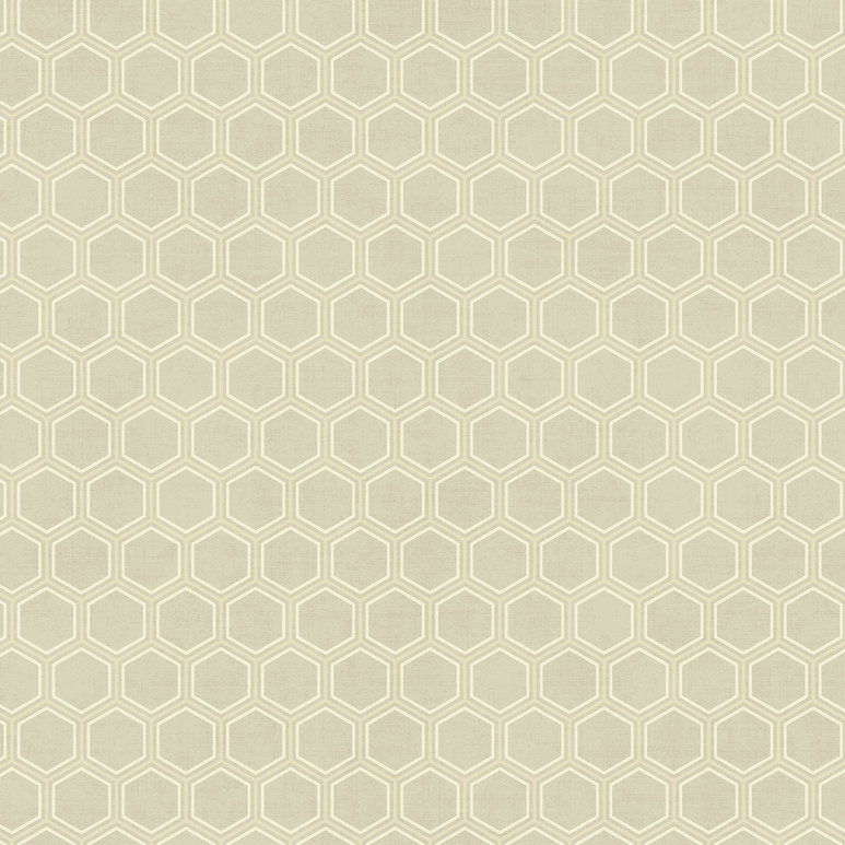 Seabrook Designs Curie Geo Beige &amp; Silver Wallpaper