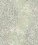 Seabrook Designs Newton Damask Metallic Gold & Mint Wallpaper