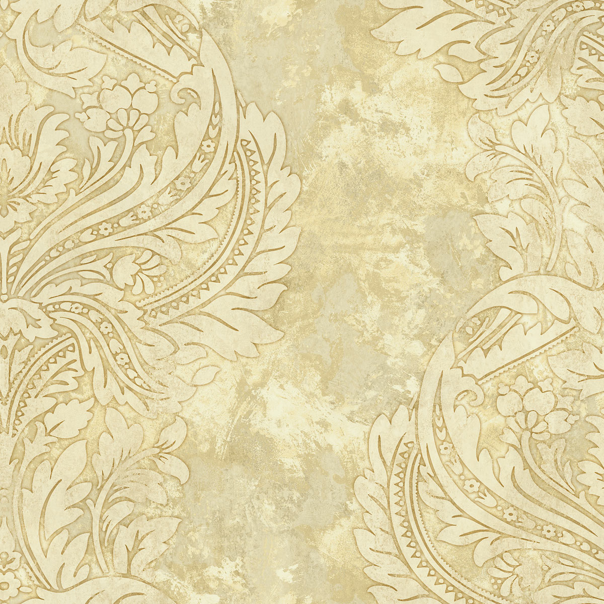 Seabrook Designs Newton Damask Metallic Gold & Off-White Wallpaper ...