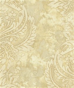 Seabrook Designs Newton Damask Metallic Gold & Off-White Wallpaper
