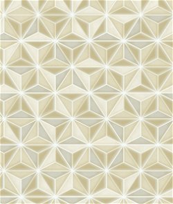 Seabrook Designs Einstein Geometric Metallic Gold & Off-White Wallpaper