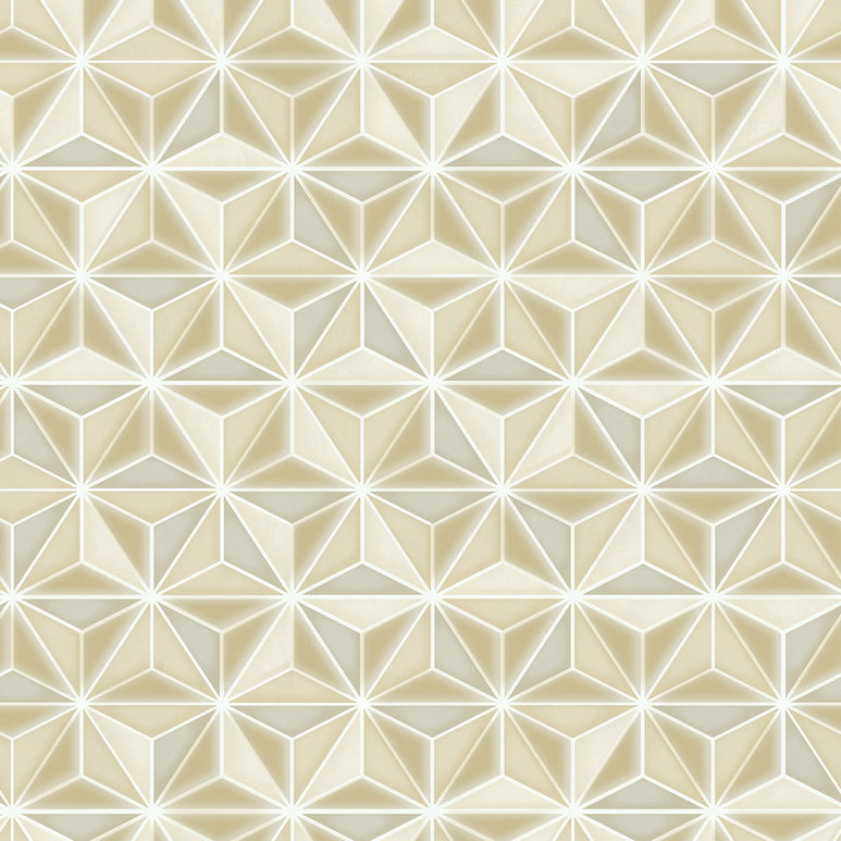 Seabrook Designs Einstein Geometric Metallic Gold &amp; Off-White Wallpaper