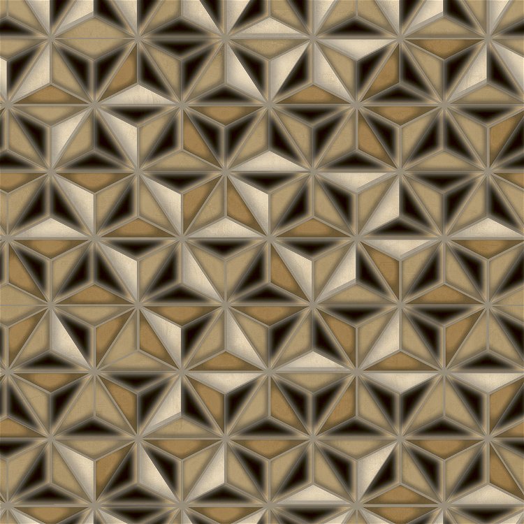 Seabrook Designs Einstein Geometric Metallic Gold & Black Wallpaper