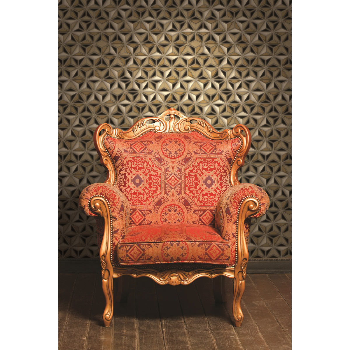 Seabrook Designs Einstein Geometric Metallic Gold & Black Wallpaper ...