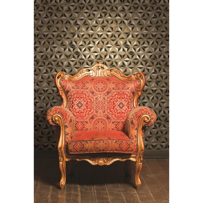 Seabrook Designs Einstein Geometric Metallic Gold &amp; Black Wallpaper image 2 of 2
