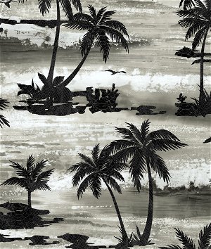 Seabrook Designs Moseley Palm Trees Black & Grey Wallpaper