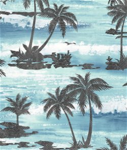 Seabrook Designs Moseley Palm Trees Black & Blue Wallpaper