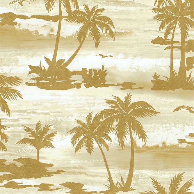 Seabrook Designs Moseley Palm Trees Off-White &amp; Gold Wallpaper