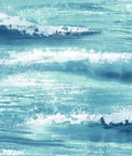 Seabrook Designs Moseley Waves Metallic Blue & White Wallpaper