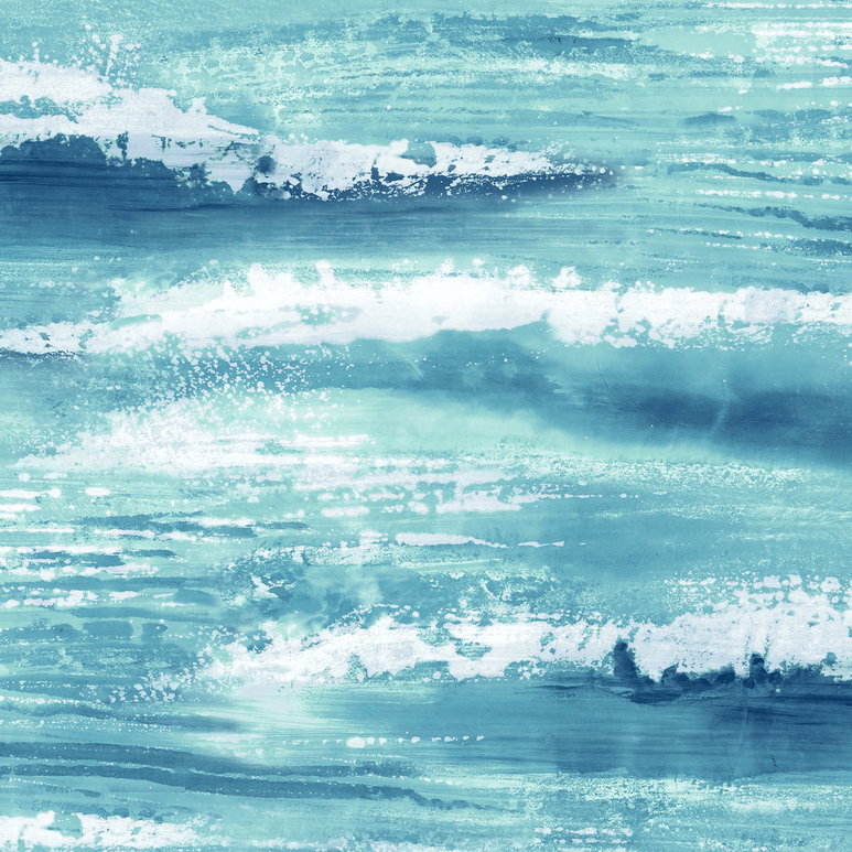 Seabrook Designs Moseley Waves Metallic Blue &amp; White Wallpaper