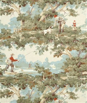 6794914 Covington M MUSEE BLUE Toile Print Upholstery And Drapery Fabric