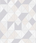 Seabrook Designs Metallic Geo Metallic Silver & Blush Wallpaper