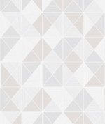 Seabrook Designs Metallic Geo Pearl Glitter & Cream Wallpaper