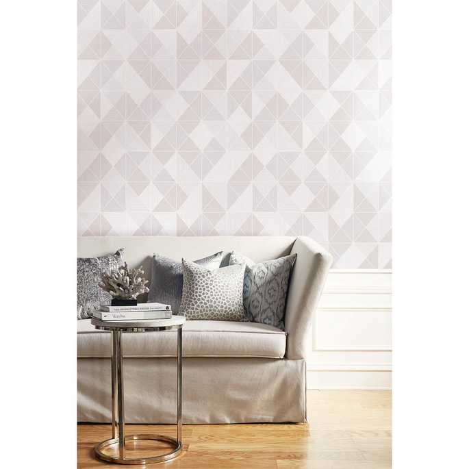 Seabrook Designs Metallic Geo Pearl Glitter &amp; Cream Wallpaper image 2 of 2