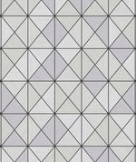 Seabrook Designs Metallic Geo Metallic Silver & Ebony Wallpaper