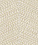 Seabrook Designs Herringbone Stripe Metallic Gold & Off-White Wallpaper