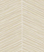 Seabrook Designs Herringbone Stripe Metallic Gold & Off-White Wallpaper