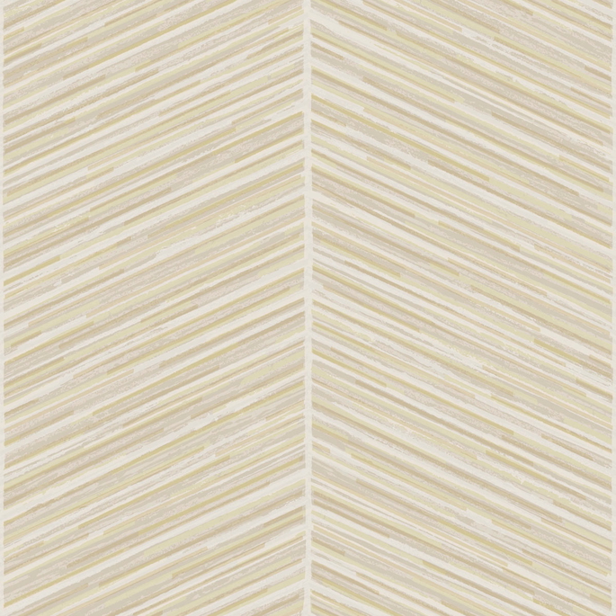 Seabrook Designs Herringbone Stripe Metallic Gold &amp; Off-White Wallpaper image 1 of 2