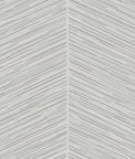Seabrook Designs Herringbone Stripe Metallic Silver & Gray Wallpaper