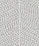 Seabrook Designs Herringbone Stripe Metallic Silver & Gray Wallpaper