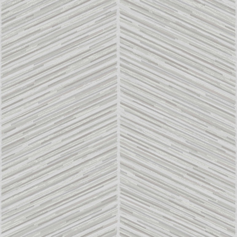 Seabrook Designs Herringbone Stripe Metallic Silver &amp; Gray Wallpaper