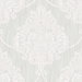 Seabrook Designs Puff Damask Silver Glitter & Off-White Wallpaper